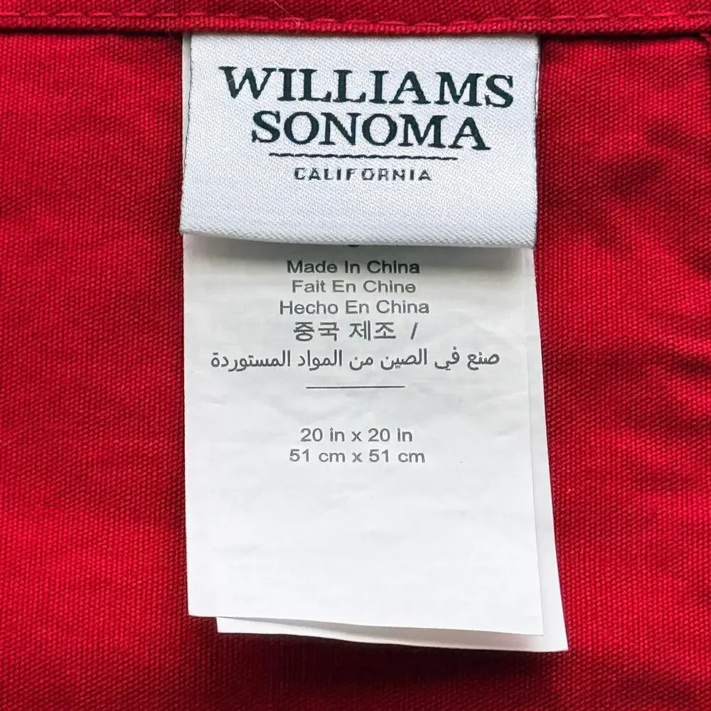 Williams Somona Bright Red‎ 100% Cotton Napkin Set of 4 Sz 20x20 Christmas Red
